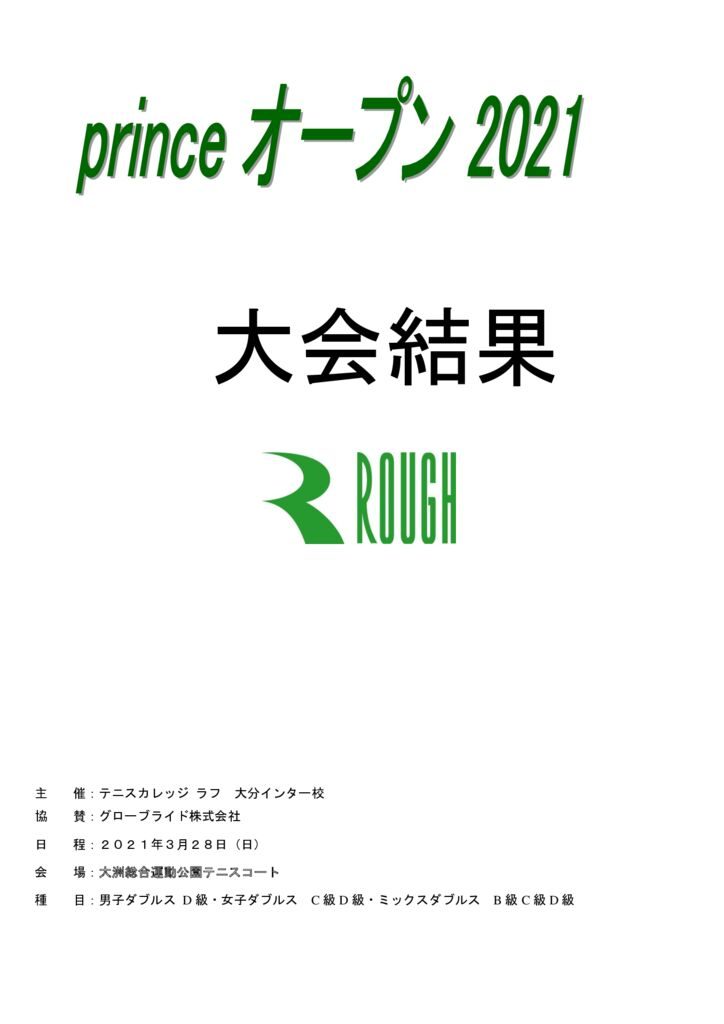 プリンスオープン2021　大会結果のサムネイル